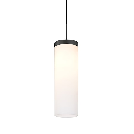 Besa Lighting Friz Cord Pendant, Opal Glossy, Black Finish, 1x75W Incandescent 1JT-FRIZOG-BK